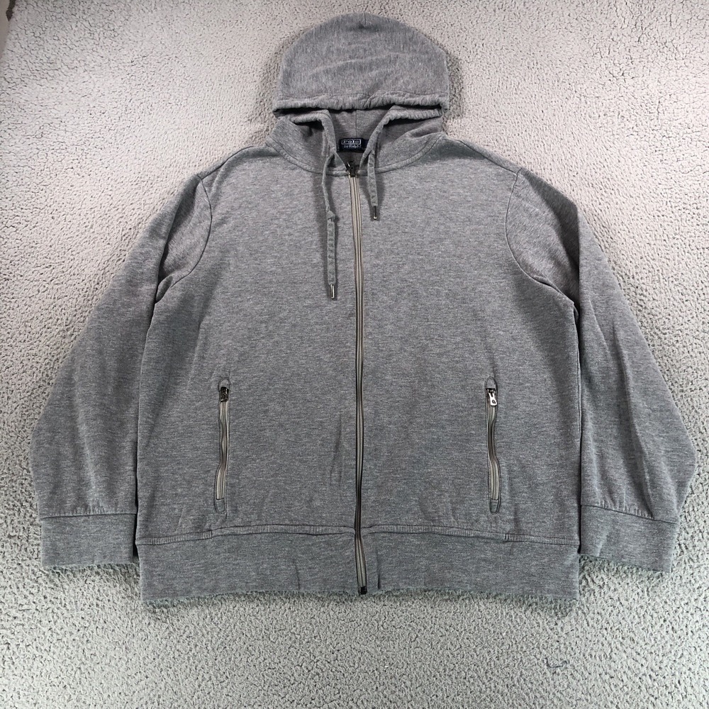 Polo Ralph Lauren Hoodie Adult Extra Large Gray Heather Full Zip Pony Sweatshirt